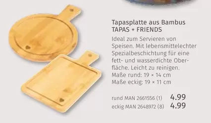 Friends - Tapasplatte aus Bambus