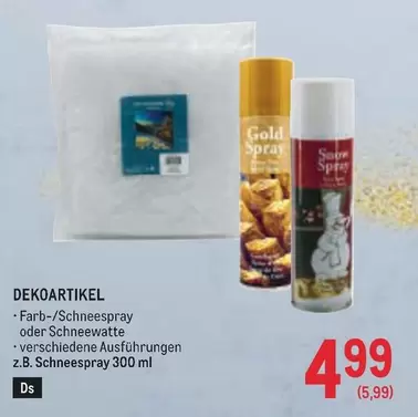 Gold - Farb-/Schneespray oder Schneewatte