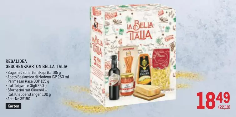 GESCHENKKARTON BELLA ITALIA
