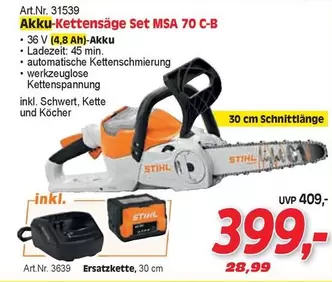 Stihl - Akku-Kettensäge Set MSA 70 C-B