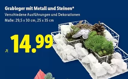 Grableger mit Metall und Steinen*