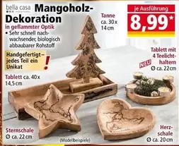 Herz - Mangoholz-Dekoration