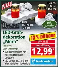Herz - LED-Grabdekoration „Mora"