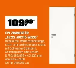 CPL ZIMMERTÜR „GL222 ARCTIC-WEISS"