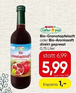Bio - -Granatapfelsaft oder -Aroniasaft