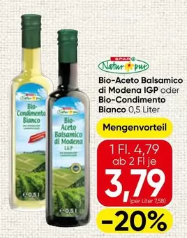 Bio - -Aceto Balsamico di Modena IGP oder -Condimento Bianco
