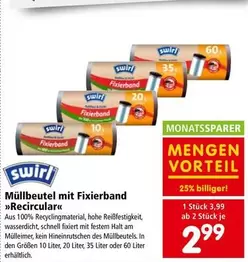 Müllbeutel mit Fixierband