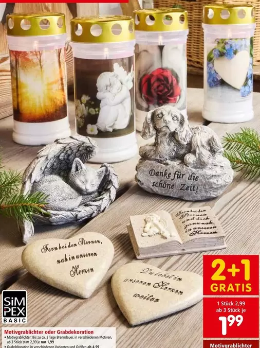 Motivgrablichter oder Grabdekoration