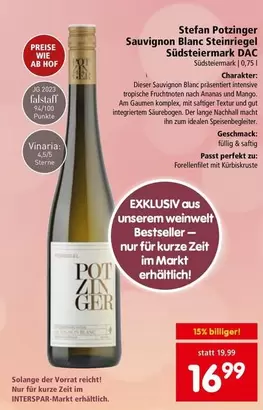 Sauvignon Blanc Steinriegel Südsteiermark DAC