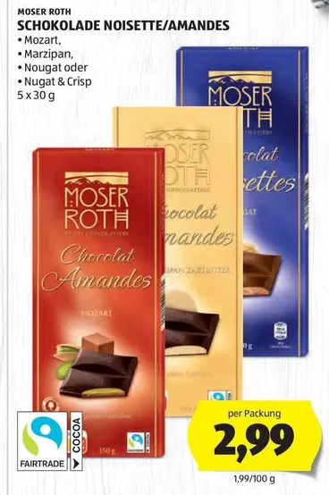 Fairtrade - SCHOKOLADE NOISETTE/AMANDES