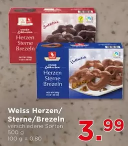 Weiss - Herzen/Sterne/Brezeln