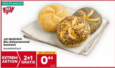 Bio-Kaisersemmel bestreut