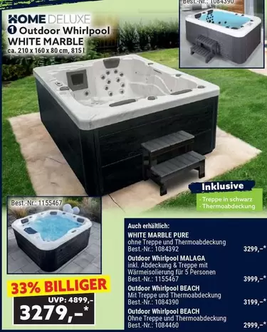Whirlpool - Outdoor  WHITE MARBLE