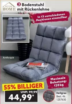 Bodenstuhl mit Rückenlehne