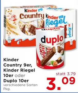 Kinder - Country 9er,  Riegel 10er oder Duplo 10er