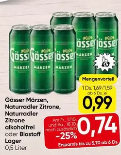 Märzen, Naturradler Zitrone, Naturradler Zitrone alkoholfrei oder Biostoff Lager