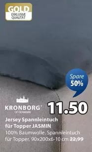 Gold - Jersey Spannleintuch für Topper JASMIN