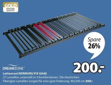 Gold - Lattenrost NERMURU FIX GA60