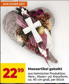 Herz - Moosartikel gekalkt