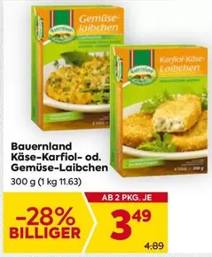 Käse-Karfiol- od. Gemüse-Laibchen