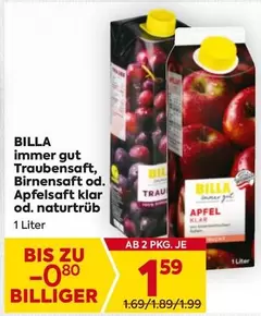 Traubensaft, Birnensaft od. Apfelsaft klar od. naturtrüb