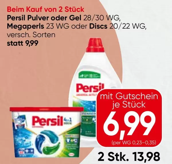Pulver oder Gel 28/30 WG, Megaperls 23 WG oder Discs 20/22 WG