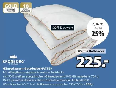 Gold - Gänsedaunen-Bettdecke HATTEN