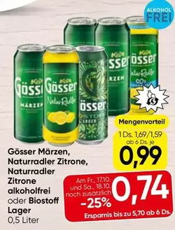 Märzen, Naturradler Zitrone, Naturradler Zitrone alkoholfrei oder Biostoff Lager