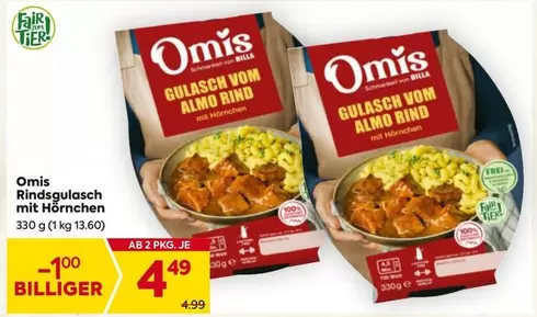 Rindsgulasch mit Hörnchen