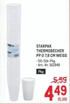 Weiss - THERMOBECHER PP Ø 7,8 CM WEISS
