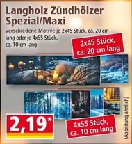 Langholz Zündhölzer Spezial/Maxi