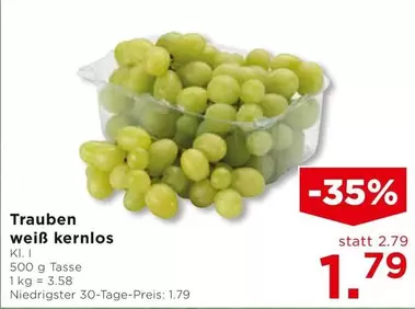 Trauben weiß kernlos