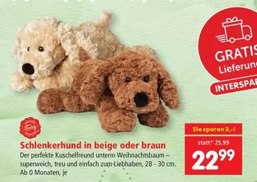 Teddy - Schlenkerhund in beige oder braun