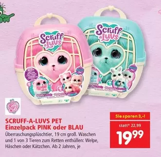 Pink - SCRUFF-A-LUVS PET Einzelpack PINK oder BLAU