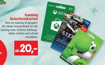 Nintendo - Gaming Gutscheinkarten