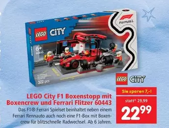 Box - City F1 enstopp mit encrew und Ferrari Flitzer 60443