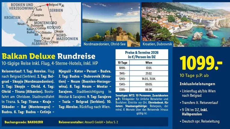 Balkan - Deluxe Rundreise