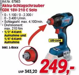 Akku-Schlagschrauber GDX 18V-210 C Solo