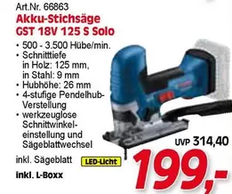 Akku-Stichsäge GST 18V 125 S Solo