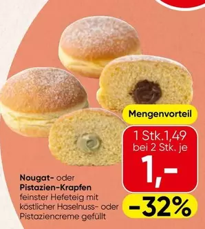 Nougat- oder Pistazien-Krapfen