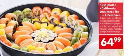 Vegan - Sushiplatte »California Dreamer« für 3 – 4 Personen