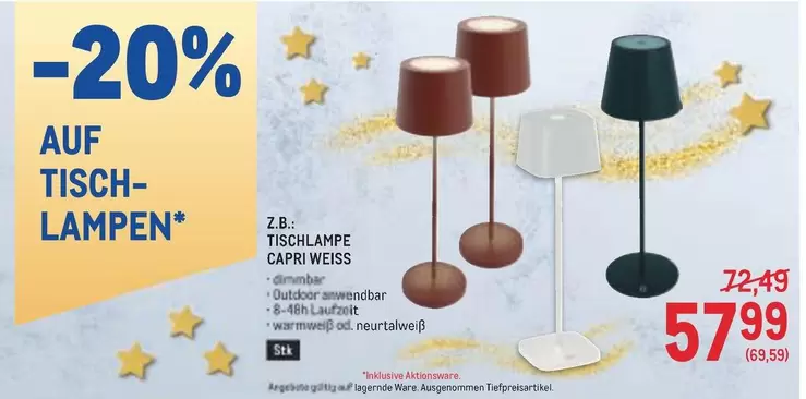 Weiss - TISCHLAMPE CAPRI WEISS