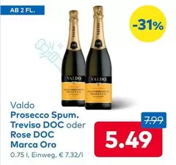 Prosecco Spum. Treviso DOC oder Rose DOC Marca Oro