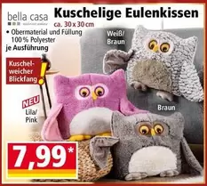 Pink - Kuschelige Eulenkissen