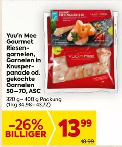 Gourmet - Riesen-garnelen, Garnelen in Knusper-panade od. gekochte Garnelen