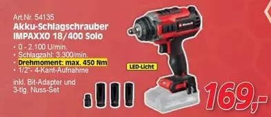 Akku-Schlagschrauber IMPAXXO 18/400 Solo