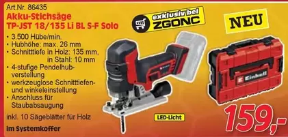 Einhell - Akku-Stichsäge TP-JST 18/135 LI BL S-F Solo
