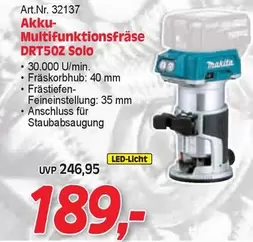 Makita - Multifunktionsfräse DRT50Z Solo