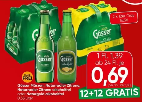 Märzen, Naturradler Zitrone, Naturradler Zitrone alkoholfrei oder Naturgold alkoholfrei