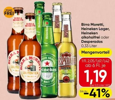 Desperados - Heineken Lager, Heineken alkoholfrei oder